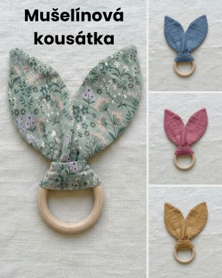 ✨ Mušelínové kousátko se zajíčími oušky ✨ První zoubky už klepou na dveře? 🦷 Dopřejte svému miminku úlevu i hebký dotek...